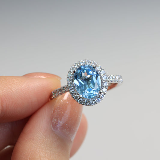 Cupus 2.10ct Topaz diamond ring 18k